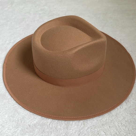 Felt brown western cowboy hat , Women’s boho Felt cowboys hat with bow accent - Picture 4 of 6